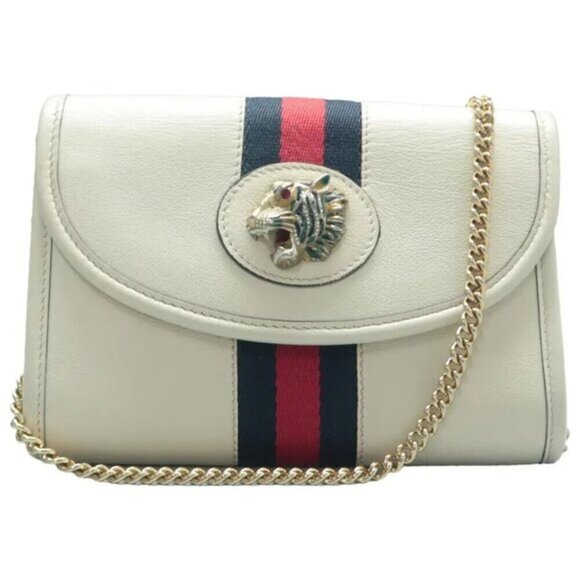 Gucci Rajah White Leather Shoulder Bag c